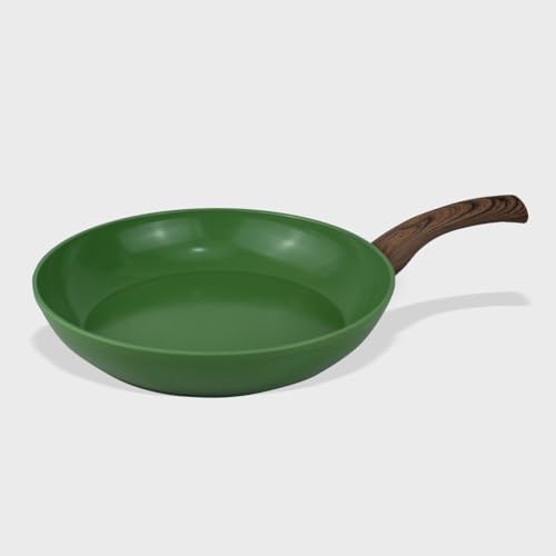 Cook & Pan - Go Green Pfanne 28 cm-Induktionsgeeignet-PFAS frei- Keramik-Beschichtung -Antihaft- wärmeisolierter Griff- Aluminium- Grün von Cook and Pan