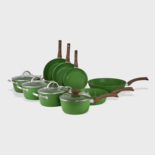 Cook & Pan - Go Green Topfset und Pfannenset 9-teilig-Induktionsgeeignet-PFAS frei- Keramik-Beschichtung -Antihaft- wärmeisolierter Griff- Aluminium- Grün Cook & Pan - Go Green Topfset und Pfannenset 9-teilig-Induktionsgeeignet-PFAS frei- Keramik-Beschichtung -Antihaft- wärmeisolierter Griff- Aluminium- Grün von Cook and Pan