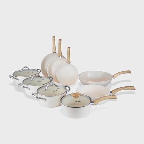 Cook & Pan - Go Ivory Topfset und Pfannenset 9-teilig-Induktionsgeeignet-PFAS frei- Keramik-Beschichtung -Antihaft- wärmeisolierter Griff- Aluminium- Creme Cook & Pan - Go Ivory Topfset und Pfannenset 9-teilig-Induktionsgeeignet-PFAS frei- Keramik-Beschichtung -Antihaft- wärmeisolierter Griff- Aluminium- Creme von Cook and Pan