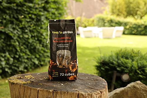 Cook'in Garden FL200 Feueranzünder, komprimiertes Holz, 100% natürlich, 72 Stück von Cook'in garden