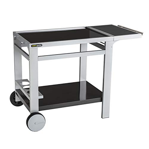 Cook'in garden - Beistelltisch Media 80 - Wagen mit Arbeitsplatte - Mobiles Möbelstück auf Rollen, Flaschenhalter - Halterung für Plancha oder Grill von Cook'in garden
