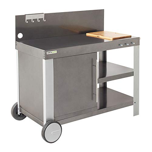 Cook'in garden - Nova XL Servierwagen mit Arbeitsplatte - Rollmöbel - Außenküche - Ideal für Plancha oder Grill - Leicht zu Bewegen - Zubehör Inklusive von Cook'in garden