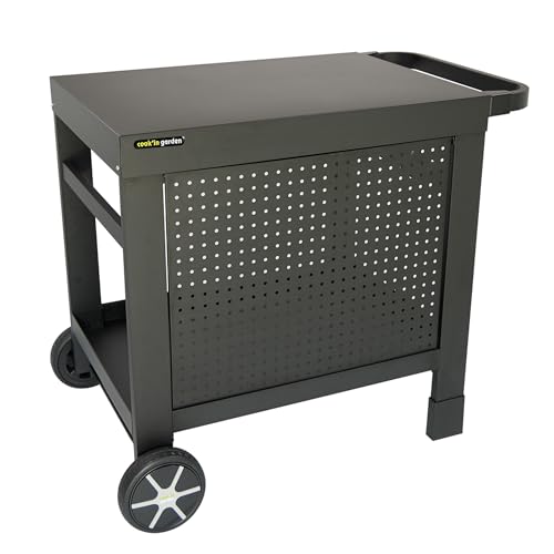 Cook'in garden - Reva 80 Servierwagen - Wagen mit Arbeitsplatte - Mobiles Möbelstück auf Rollen - Schraubenlose Montage - Halterung mit Abnehmbarer Rückwand von Cook'in garden