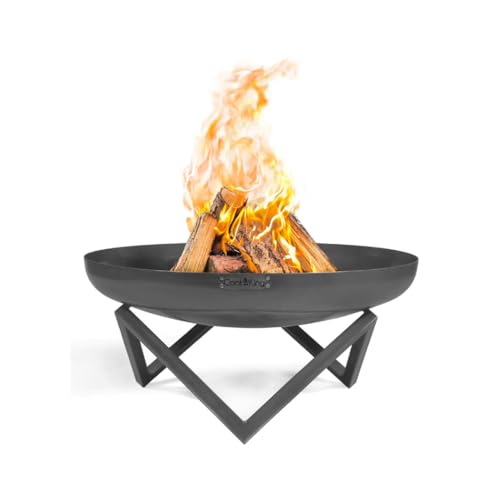 Cook King Indiana Feuerschale Ø70cm - BBQ Feuerschalen für den Garten - Feuerstelle Outdoor & Feuertonne - Terrasenofen aus Legierter Stahl - Feuerkorb für den Garten - Holzofen Mit Füße - 70x70x36cm von Cook King