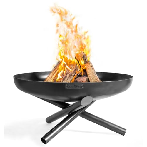 Cook King Indiana Feuerschale Ø70cm - BBQ Feuerschalen für den Garten - Feuerstelle Outdoor & Feuertonne - Terrasenofen aus Legierter Stahl - Feuerkorb für den Garten - Holzofen Mit Füße - 70x70x36cm von Cook King