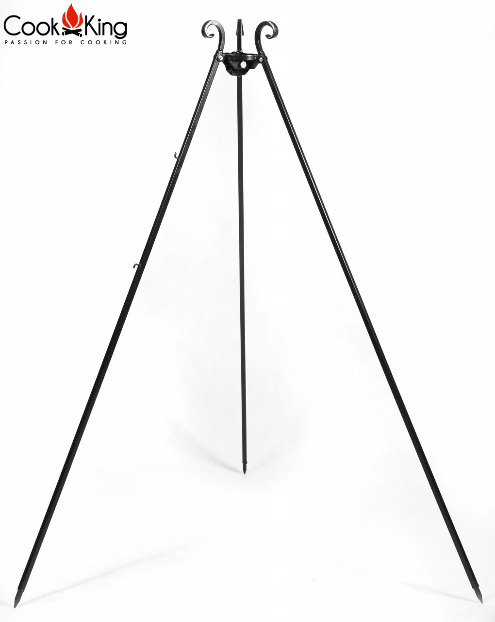 Dreibein Gestell H 180 cm aus Naturstahl Grill Tripod Grillständer Schwenkgrill von CookKing