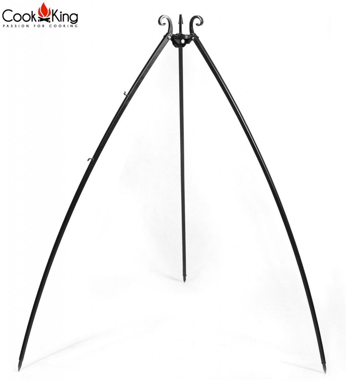 Dreibein Gestell H 200 cm aus Naturstahl Grill Tripod Grillständer Schwenkgrill von CookKing