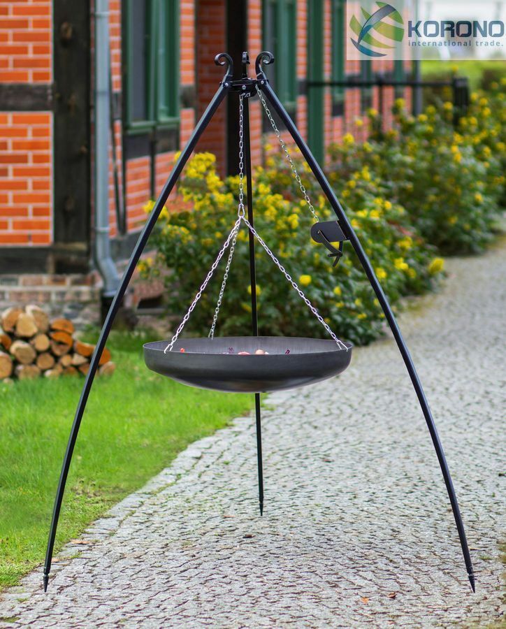 Dreibein Schwenkwok Gartengrill Schwenkgrill mit Kurbel - Wokgrill 70 cm von CookKing