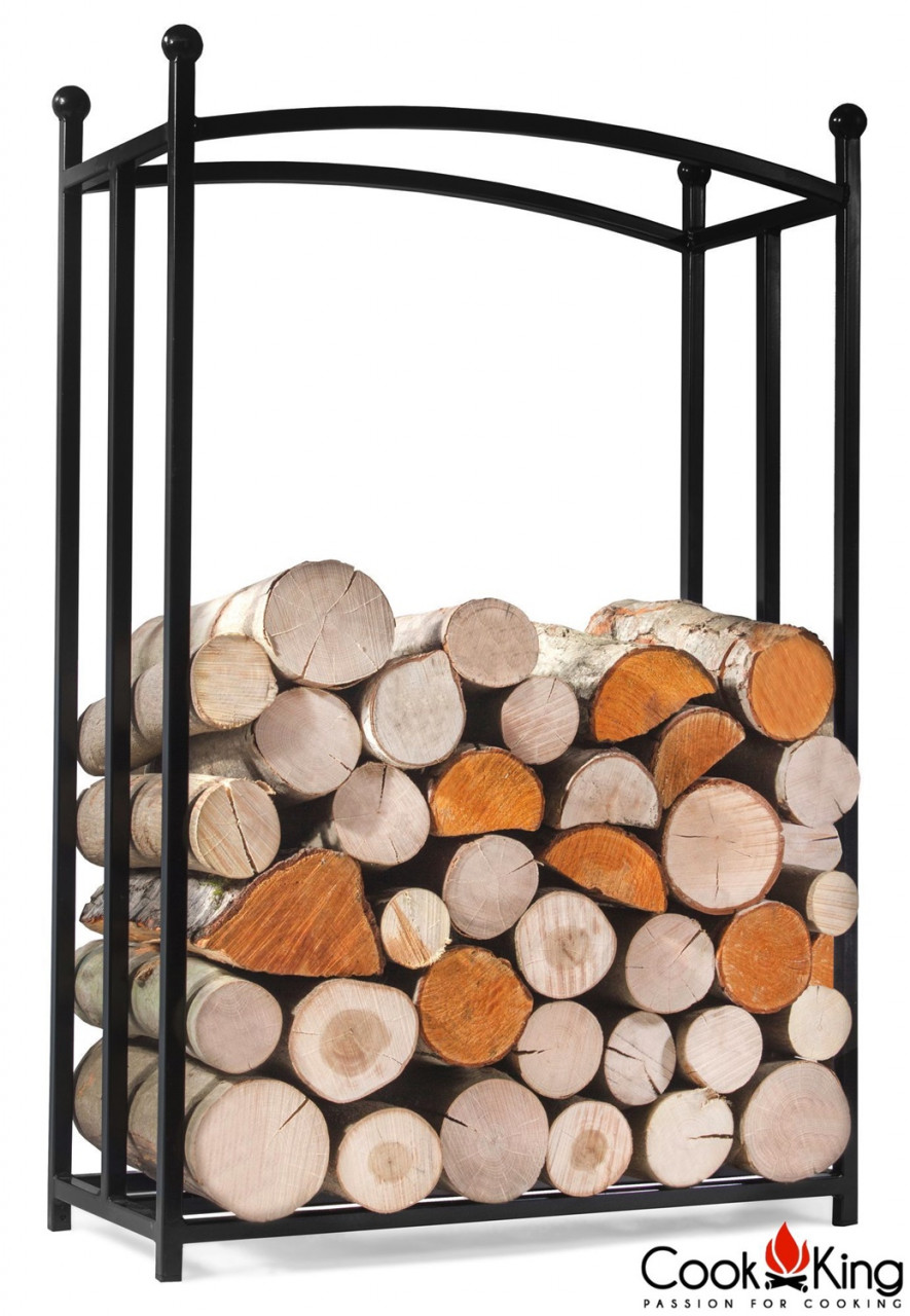 Kaminholzregal "Berry" H 90 cm Holzregal für Kaminholz Kaminholzablage aus Stahl Kaminholzständer von CookKing