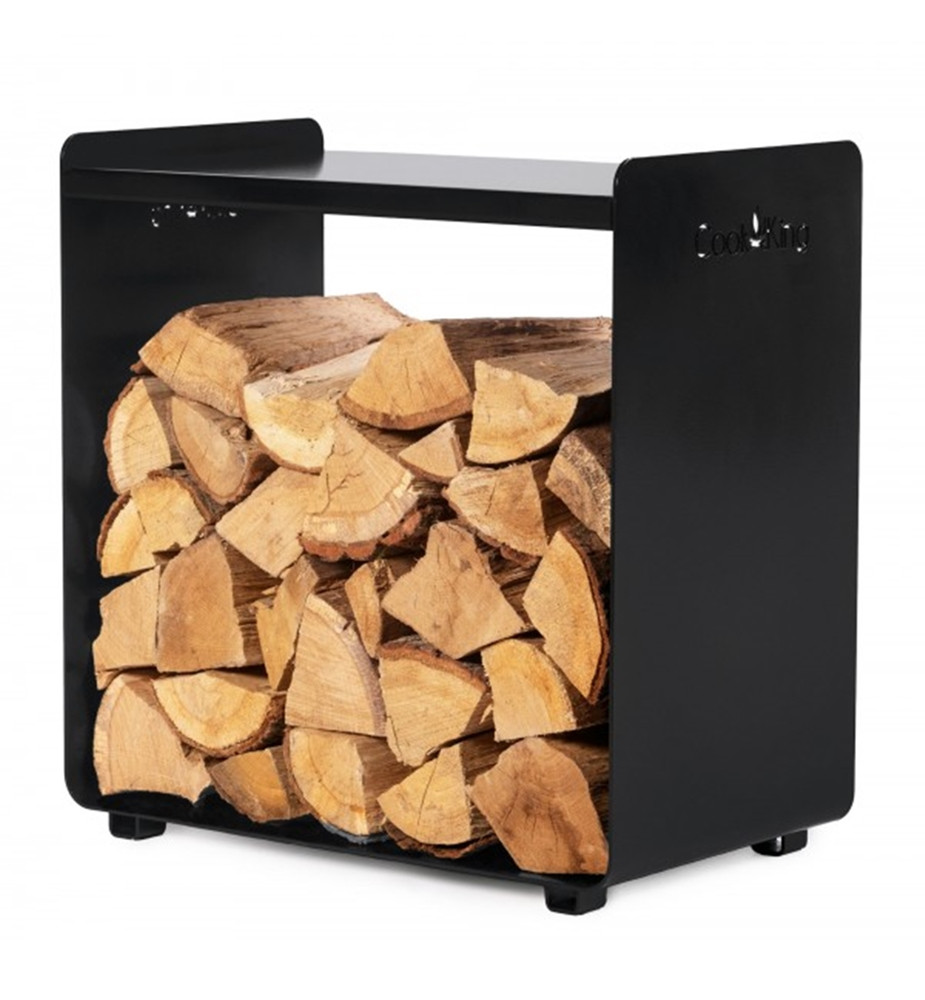 Kaminholzregal "Fuego" H 52 cm Holzregal für Kaminholz Kaminholzablage aus Stahl Kaminholzständer von CookKing