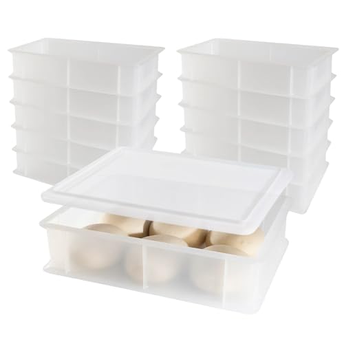 CookandSupply Gärbox für Pizza und Brot - Lebensmittelechte Teigbehälter - Made in Italy - 10 Stapelbare Boxen 40x30x10 cm + 10 Deckel CookandSupply Gärbox für Pizza und Brot - Lebensmittelechte Teigbehälter - Made in Italy - 10 Stapelbare Boxen 40x30x10 cm + 10 Deckel von CookandSupply