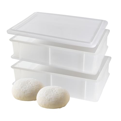 CookandSupply Gärbox für Pizza und Brot - Lebensmittelechte Teigbehälter - Made in Italy - 2 Stapelbare Boxen 40x30x10 cm + 1 Deckel CookandSupply Gärbox für Pizza und Brot - Lebensmittelechte Teigbehälter - Made in Italy - 2 Stapelbare Boxen 40x30x10 cm + 1 Deckel von CookandSupply