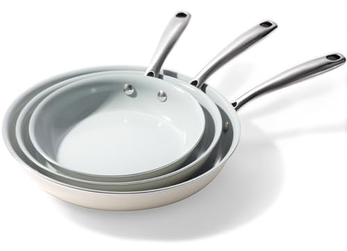 Cookersway Pfanne Set Keramik Antihaft Bratpfanne: Keramikpfanne Set 20 24 28 cm - Pancake Keramik Pfannenset Induktion - Ptfe Pfoa PfaS Freie von Cookersway
