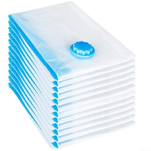 10 Stück Kleine Vakuumbeutel für Kleidung Wiederverwendbare Kleidungs Aufbewahrungsbeutel Vakuumbeutel, mit Dicht und Platzsparende Reisebeutel, für Kleidung, Bettdecken, Bettwäsche usw(50x70cm) von CookiBlend
