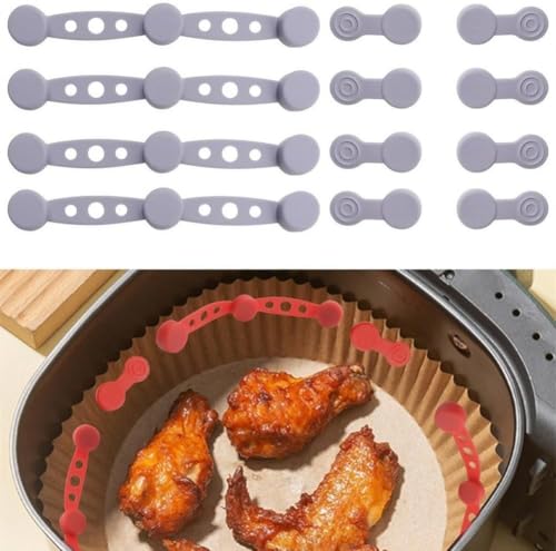 Magnetische Silikon-Schnalle für Luftfritteusen, Magnete, Halter, Luftfritteusen-Zubehör, passend zum Festhalten von Luftfritteusen, Pergamentpapier (grau) von CookiBlend