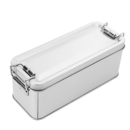 Metall-Blechdose mit Deckel, leere Metalldose zur Aufbewahrung von Snacks, Süßigkeiten, Keksen, Tee, rechteckige Aufbewahrungsboxen für Zuhause, Küche, Aufbewahrungs-Organizer (S) von CookiBlend