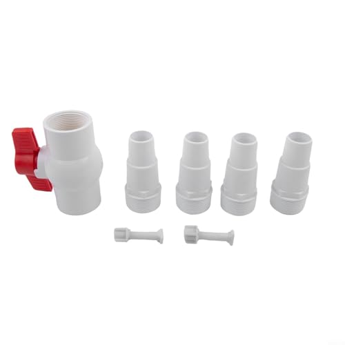 PVC-Kugelhahn AR512 Wasserrohrventil, Absperrkugelhahn-Stecknuss mit leicht zu drehenden T-Griffen für Schwimmbad, passend für Rohre mit 38 mm und 32 mm Durchmesser (Set B) von CookiBlend