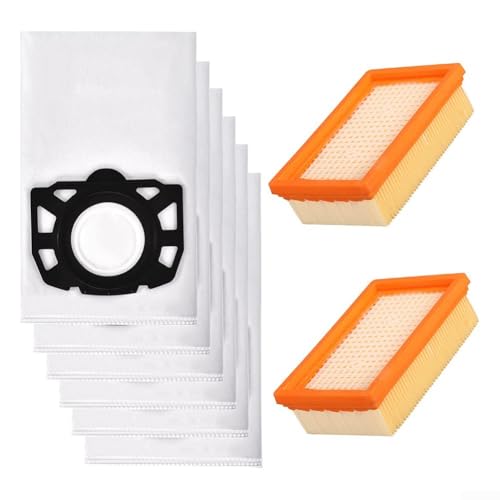 Staubsauger Filter Staubbeutel für Kärcher Ersatz Set kompatibel für WD4 WD5 WD6 MV4 MV5 MV6 Serie Staubsauger, 6 Staubbeutel & 2 Filter Vliesstoff Staubsauger Filter Staubbeutel für Kärcher Ersatz Set kompatibel für WD4 WD5 WD6 MV4 MV5 MV6 Serie Staubsauger, 6 Staubbeutel & 2 Filter Vliesstoff von CookiBlend