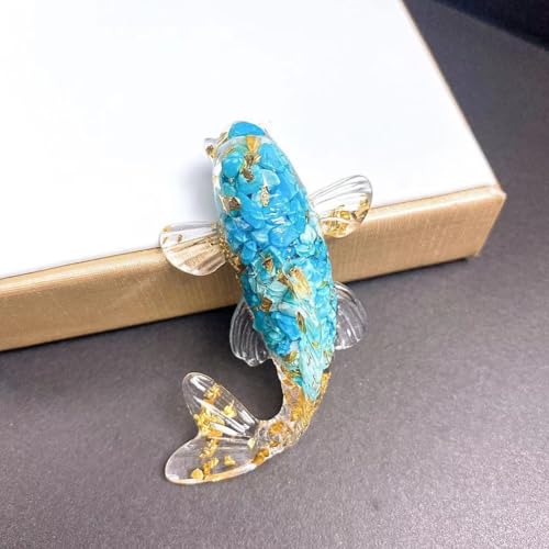 Stilvolle Koi-Fisch-Design-Kristall-Ornamente, perfekt für Schreibtisch, Auto, Heimdekoration (15) von CookiBlend