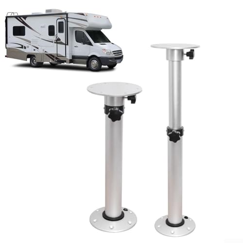 Verstellbare Aluminium-Metall-Tischbeine mit 360-Grad-Drehung und Schraubbefestigungssystem für Wohnmobil, Wohnwagen und Marine, passend für 475 bis 760 mm Höhenbereich Verstellbare Aluminium-Metall-Tischbeine mit 360-Grad-Drehung und Schraubbefestigungssystem für Wohnmobil, Wohnwagen und Marine, passend für 475 bis 760 mm Höhenbereich von CookiBlend