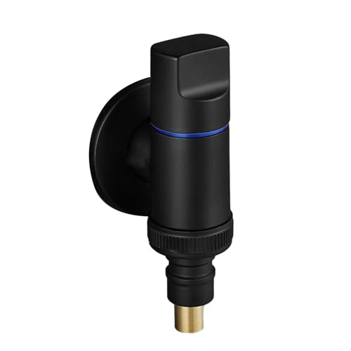 Waschmaschinen-Waschtisch-Wasserstopp-Ventil, automatische Wasserstopp-Waschmaschinen-Wasserhahn-Messing-Wasserstopp, schnell öffnendes Winkelventil (schwarz) von CookiBlend