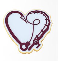 Angeln Herz Cookie Cutter | Stempel Schablone - Scharfe Kanten Schneller Versand Wählen Sie Ihre Eigene Größe von CookieCutterLady
