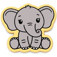 Baby Elefant-Ausstechform Stempel | Schablone - Scharfe Kanten Schneller Versand Wählen Sie Ihre Eigene Größe von CookieCutterLady