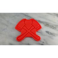 Feuerwehr Äxte Ausstechform 2-Teilig, Stempel & Umriss #1 - Scharfe Kanten Schneller Versand Wählen Sie Ihre Eigene Größe von CookieCutterLady