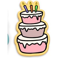 Geburtstagskuchen 3 Tier Ausstechform | Stempel Schablone - Scharfe Kanten Schneller Versand Wählen Sie Ihre Eigene Größe #1 von CookieCutterLady