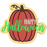Glücklicher Halloween-Kürbis-Ausstechform | Stempel Schablone - Scharfe Kanten Schneller Versand Wählen Sie Ihre Eigene Größe #1 von CookieCutterLady