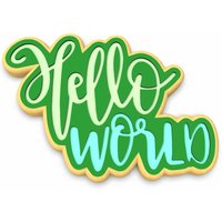 Hello World-Ausstechform | Stempel Schablone - Scharfe Kanten Schneller Versand Wählen Sie Ihre Eigene Größe von CookieCutterLady