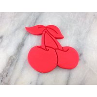 Kirschen Cookie Cutter 2-Teilig, Umriss & Stempel - Scharfe Kanten Schneller Versand Wählen Sie Ihre Eigene Größe von CookieCutterLady