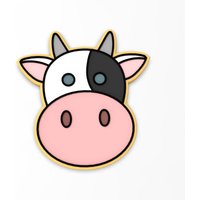 Kuh Gesicht Ausstechform 2-Teilig, Stempel & Umriss #1 - Scharfe Kanten Schneller Versand Wählen Sie Ihre Eigene Größe von CookieCutterLady