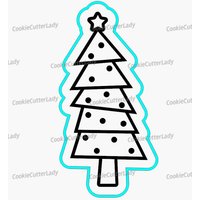 Polka Dot Weihnachtsbaum Ausstecher | Stempel Schablone - Scharfe Kanten Schneller Versand Wählen Sie Ihre Eigene Größe #1 von CookieCutterLady
