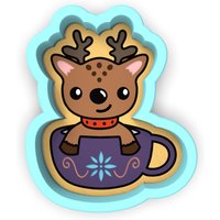 Rentier Tasse Ausstechform | Stempel Schablone - Scharfe Kanten Schneller Versand Wählen Sie Ihre Eigene Größe #1 von CookieCutterLady