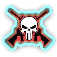 Schädel-Gewehre-Ausstechform | Stempel Schablone #1 - Scharfe Kanten Schneller Versand Wählen Sie Ihre Eigene Größe von CookieCutterLady