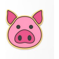 Schweinegesicht Cookie Cutter 2-Teilig, Stempel & Umriss # 1 - Scharfe Kanten Schneller Versand Wählen Sie Ihre Eigene Größe von CookieCutterLady