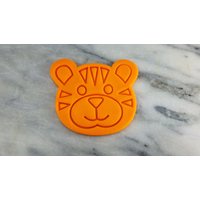Tiger Gesicht Ausstecher 2-Teilig, Stempel & Umriss # 1 - Scharfe Kanten Schneller Versand Wählen Sie Ihre Eigene Größe von CookieCutterLady