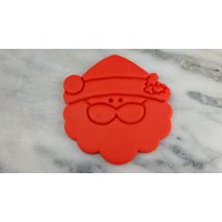 Weihnachtsmann Gesicht Ausstechform 2-Teilig, Umriss & Stempel #1 - Scharfe Kanten Schneller Versand Wählen Sie Ihre Eigene Größe von CookieCutterLady