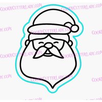 Weihnachtsmann Gesicht Cookie Cutter | Stempel Schablone - Scharfe Kanten Schneller Versand Wählen Sie Ihre Eigene Größe #3 von CookieCutterLady