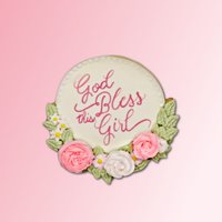 Blumen Plaque-Ausstechform Taufgeschenk von CookieCutterStudio