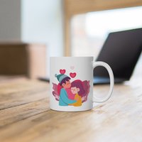 Personalisierte Pärchen Küssen Tasse. Bestes Einzigartiges Geschenk Für Ihren Valentinstag. Freund Und Freundin Geschenk. Sie. Valentinstag von CookieMonstaDesign