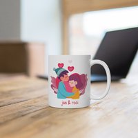 Personalisierte Pärchen Küssen Tasse. Bestes Einzigartiges Geschenk Für Ihren Valentinstag. Freund Und Freundin Geschenk. Valentinstag Sie von CookieMonstaDesign