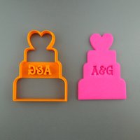 Hochzeitstorte Cookie Cutter Personalisierte Initialen, Valentinstag Geschenk Hochzeitstorte Cookie Cutter Personalisierte Initialen, Valentinstag Geschenk von CookieStampCreator