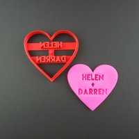 Personalisierte Herz Cookie Cutter 3D Gedrucktes Valentinstagsgeschenk von CookieStampCreator