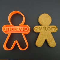 Personalisierte Lebkuchen Mann Ausstechform Individueller Name Weihnachtsbäckerei von CookieStampCreator