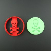 Piraten-Ausstechform 3D Gedruckter Totenkopf Und Piratenflagge von CookieStampCreator