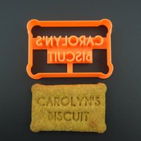 Rechteckige Ausstechform Personalisiertes 3D Gedrucktes Backgeschenk von CookieStampCreator