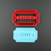 Zirkus-Eintrittskarte-Ausstechform 3D Gedruckter Abs-Kunststoff von CookieStampCreator