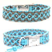 Geflochtenes Hundehalsband Aus Paracord, Personalisierbar Mit Gravur, Verschiedene Verschlüsse Wählbar, Muster Square von CookieandFriends